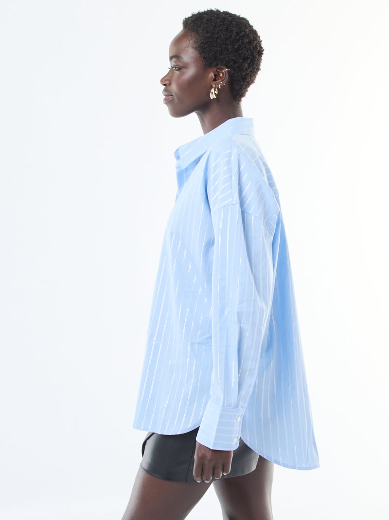 Camicia con righe argentate 'JDY' Blu - Kiabi