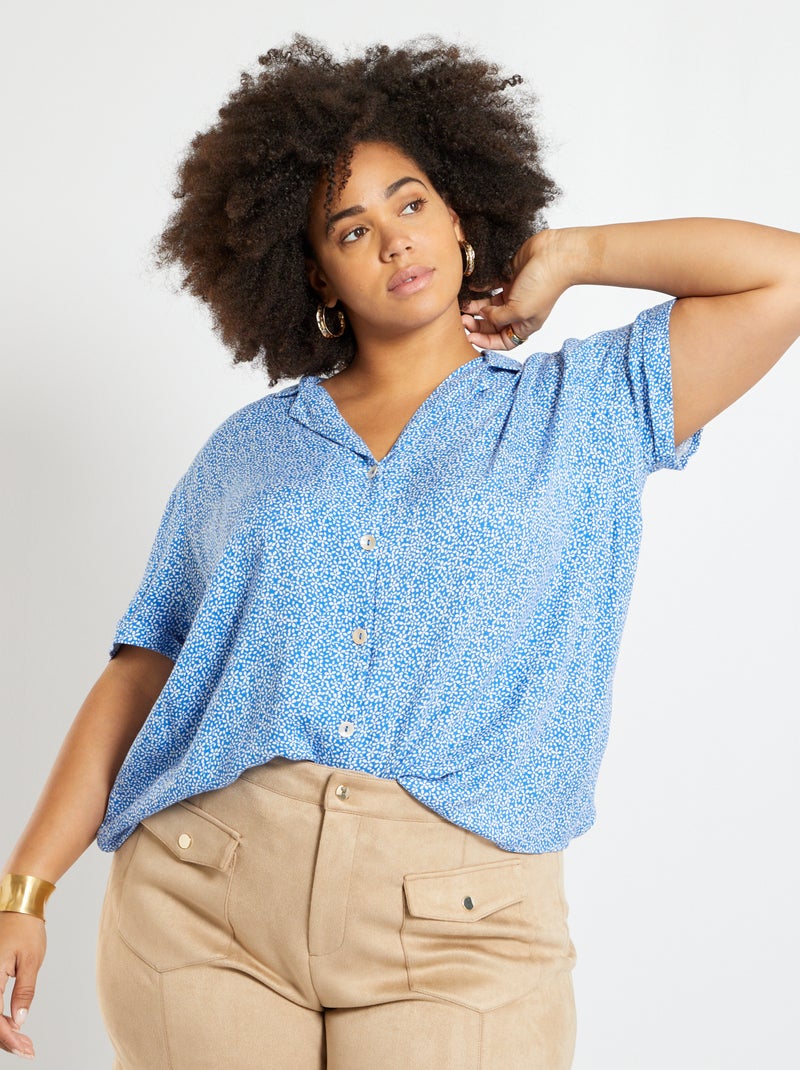 Camicia con stampa a 'fiori' BLU - Kiabi