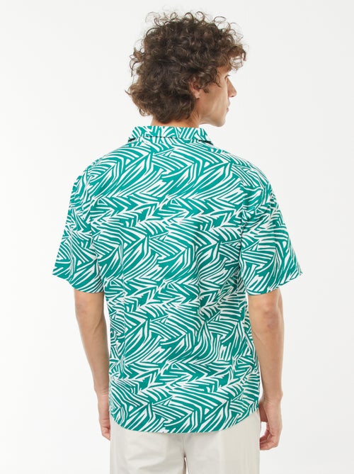 Camicia con stampa a maniche corte in misto lino - Kiabi