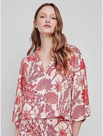 Camicia con stampa coralli