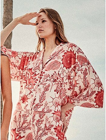 Camicia con stampa coralli