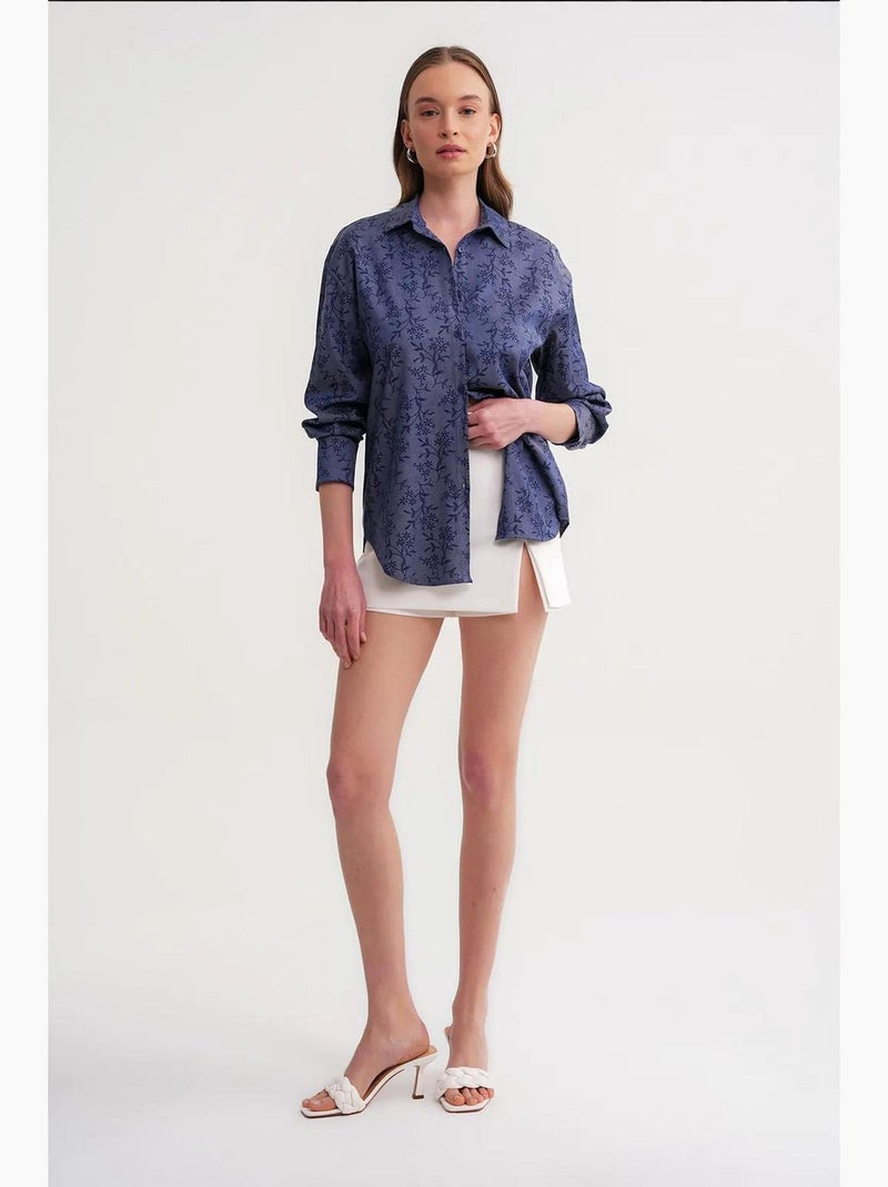 Camicia con stampa floreale mixray Blu elettrico - Kiabi