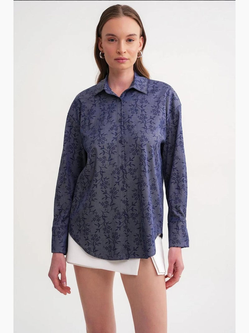Camicia con stampa floreale mixray Blu elettrico - Kiabi