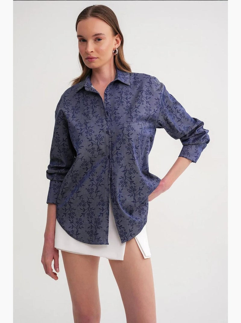 Camicia con stampa floreale mixray Blu elettrico - Kiabi