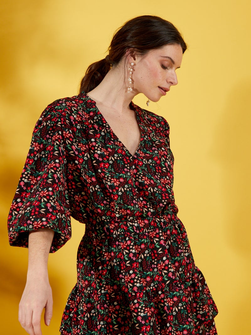 Camicia con stampa floreale NERO - Kiabi