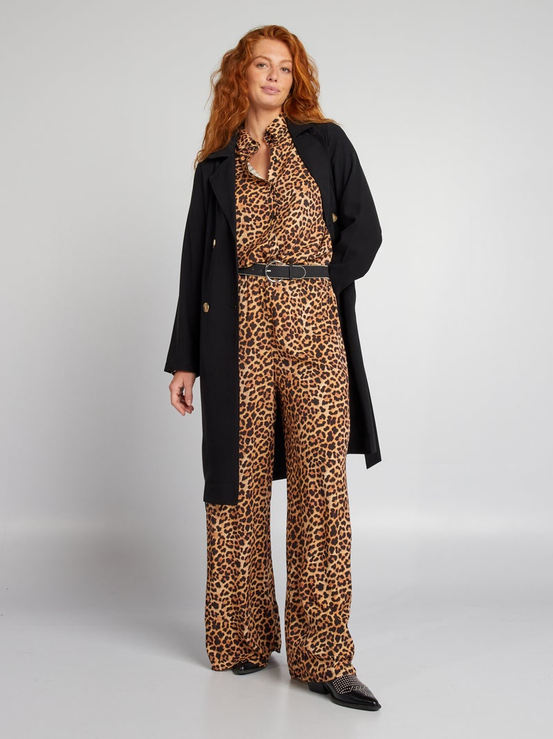 Camicia con stampa leopardata MARRONE - Kiabi