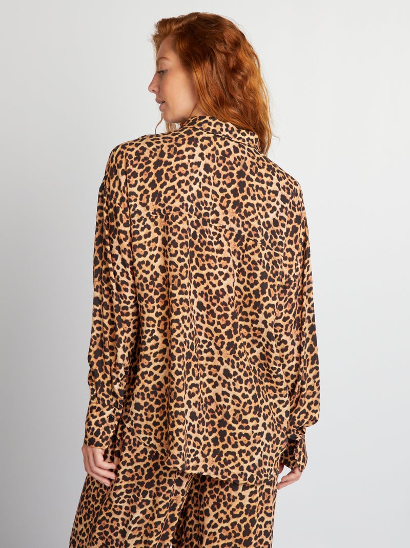 Camicia con stampa leopardata MARRONE - Kiabi