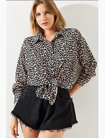 Camicia con stampa leopardata mbms lucci