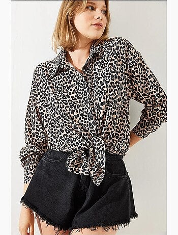 Camicia con stampa leopardata mbms lucci