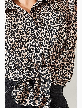 Camicia con stampa leopardata mbms lucci