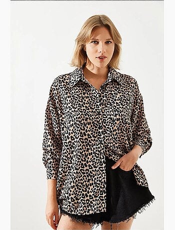 Camicia con stampa leopardata mbms lucci