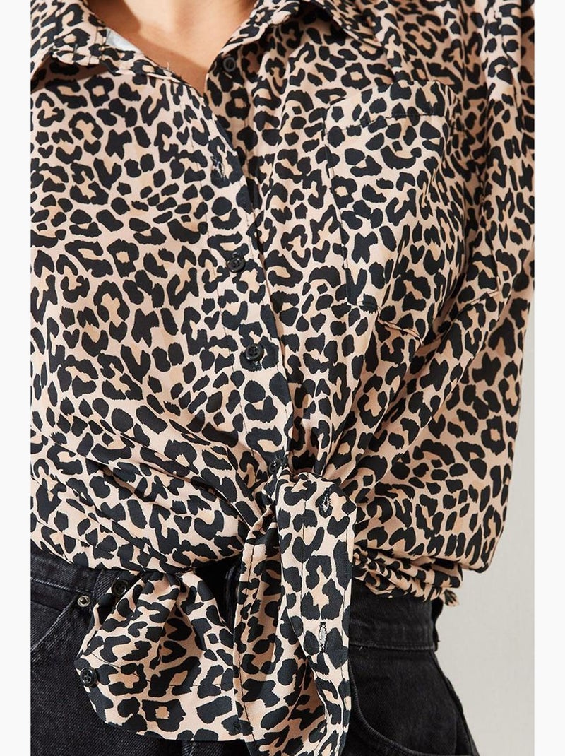 Camicia con stampa leopardata mbms lucci Beige naturale - Kiabi