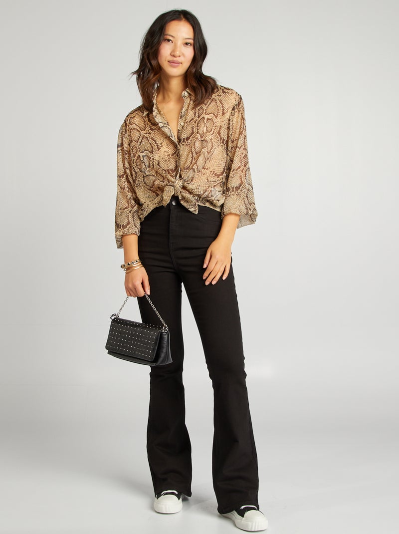 Camicia con stampa pitone BEIGE - Kiabi