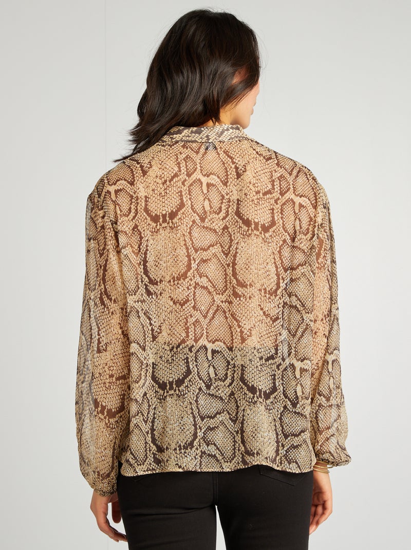 Camicia con stampa pitone BEIGE - Kiabi