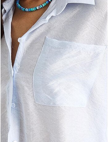 Camicia con tasca singola e mezza manica lucci