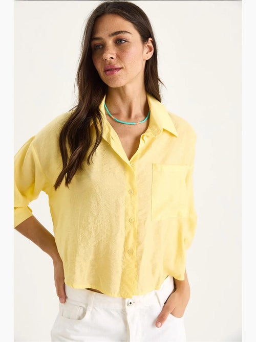 Camicia con tasca singola e mezza manica lucci - Kiabi Camicia con tasca singola e mezza manica lucci - Kiabi