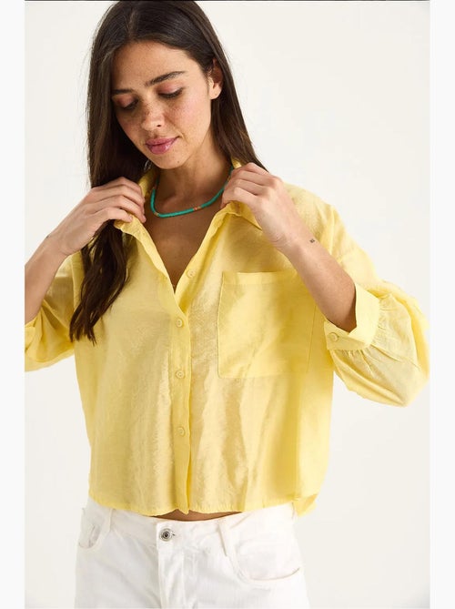 Camicia con tasca singola e mezza manica lucci - Kiabi Camicia con tasca singola e mezza manica lucci - Kiabi