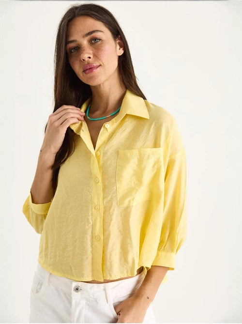 Camicia con tasca singola e mezza manica lucci - Kiabi Camicia con tasca singola e mezza manica lucci - Kiabi