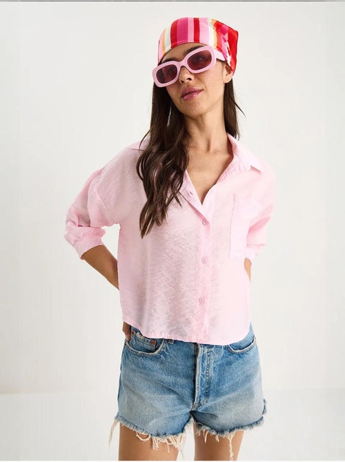 Camicia con tasca singola e mezza manica lucci - Kiabi