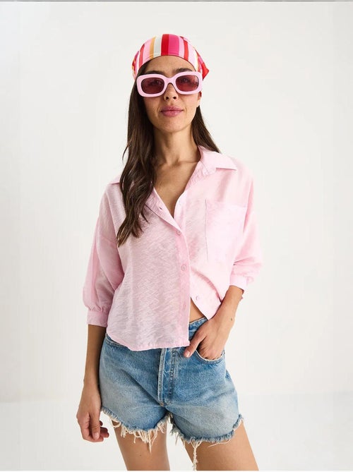 Camicia con tasca singola e mezza manica lucci - Kiabi