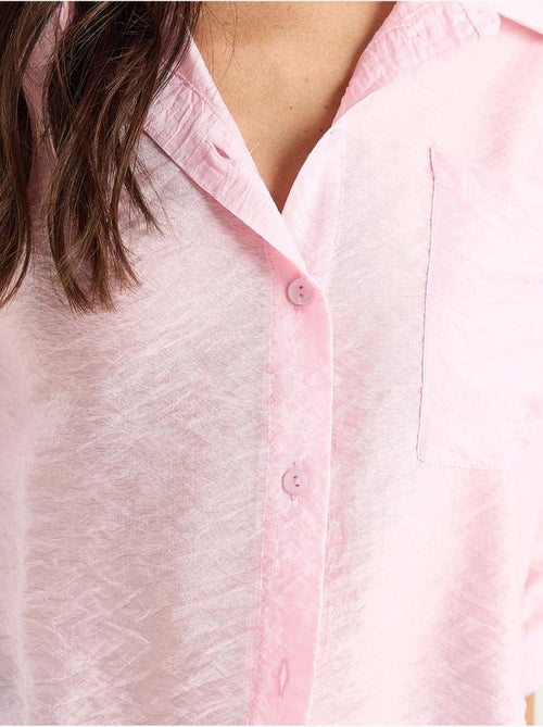 Camicia con tasca singola e mezza manica lucci - Kiabi