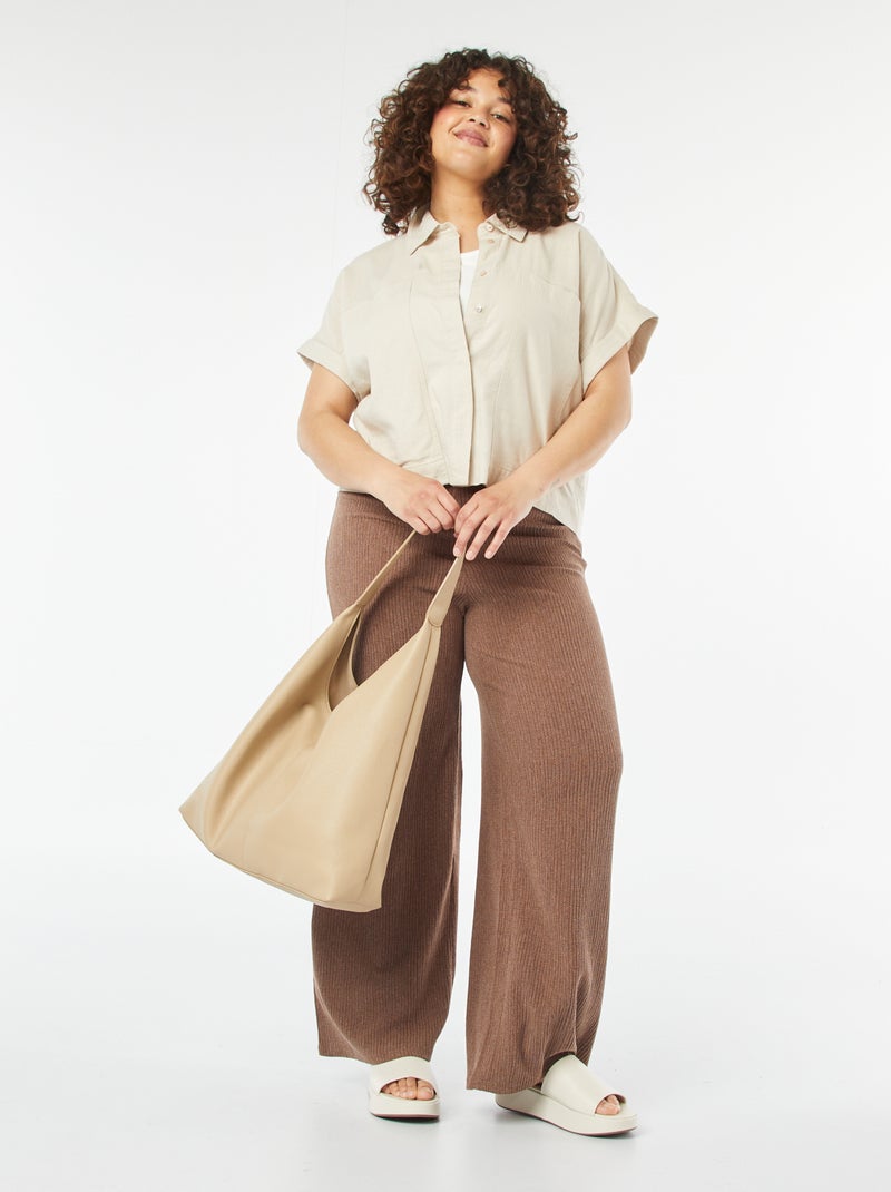Camicia con tasche 'Only Carmakoma' BEIGE - Kiabi