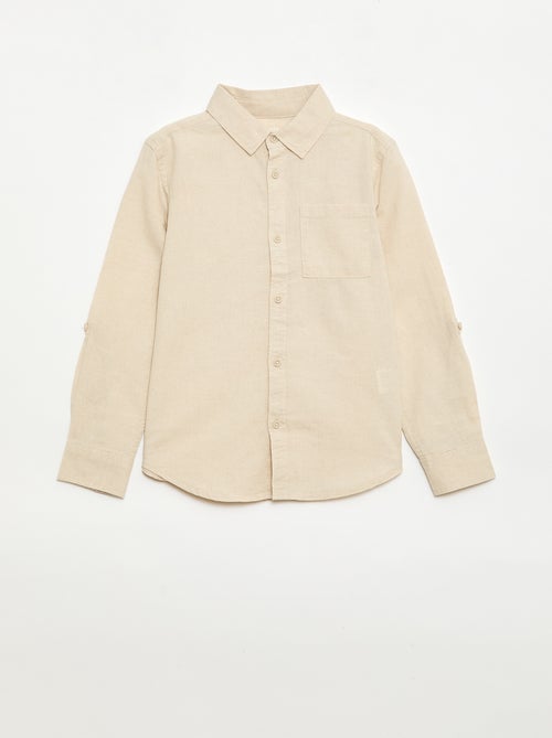 Camicia con taschino e maniche risvoltabili - Kiabi