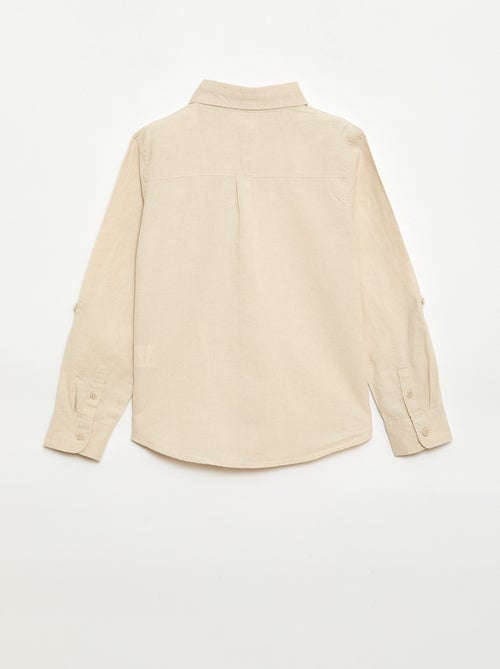 Camicia con taschino e maniche risvoltabili - Kiabi