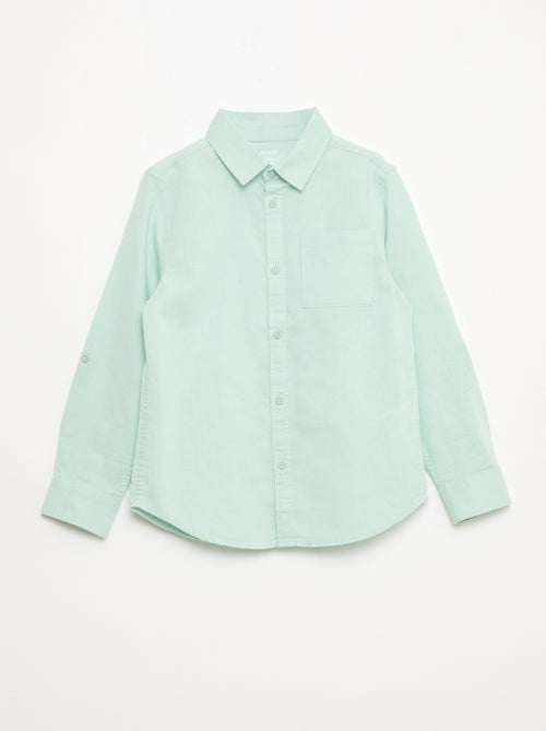 Camicia con taschino e maniche risvoltabili - Kiabi