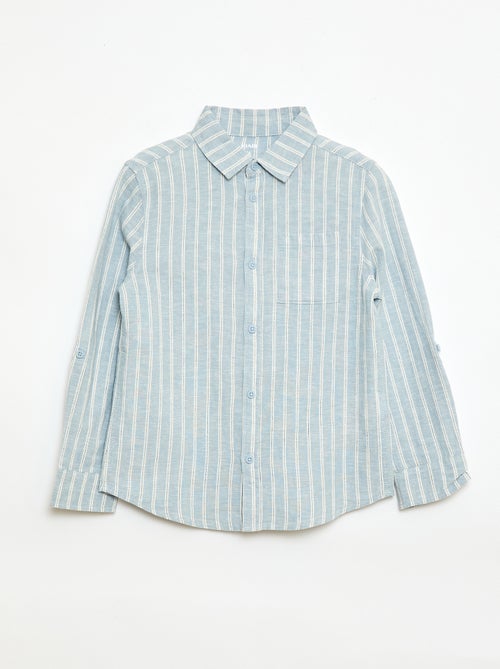 Camicia con taschino e maniche risvoltabili - Kiabi Camicia con taschino e maniche risvoltabili - Kiabi