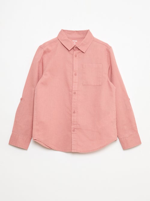 Camicia con taschino e maniche risvoltabili - Kiabi