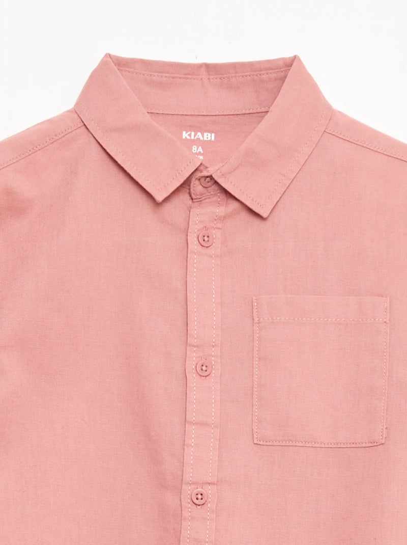 Camicia con taschino e maniche risvoltabili Rosa - Kiabi