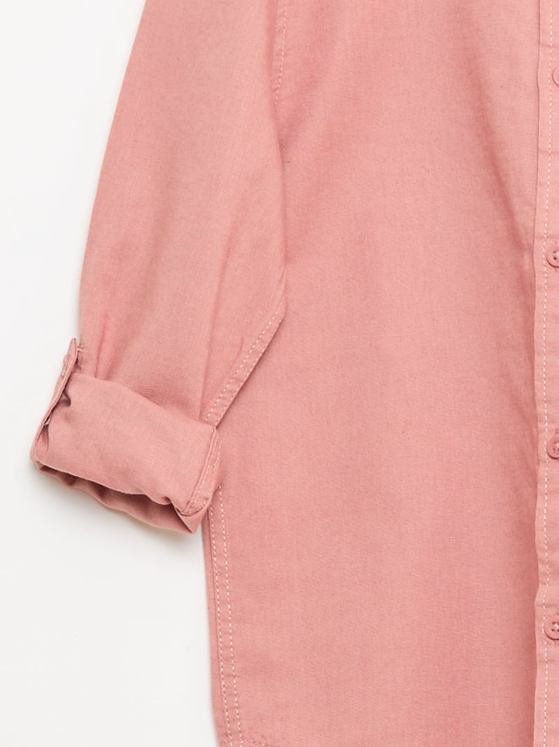 Camicia con taschino e maniche risvoltabili Rosa - Kiabi