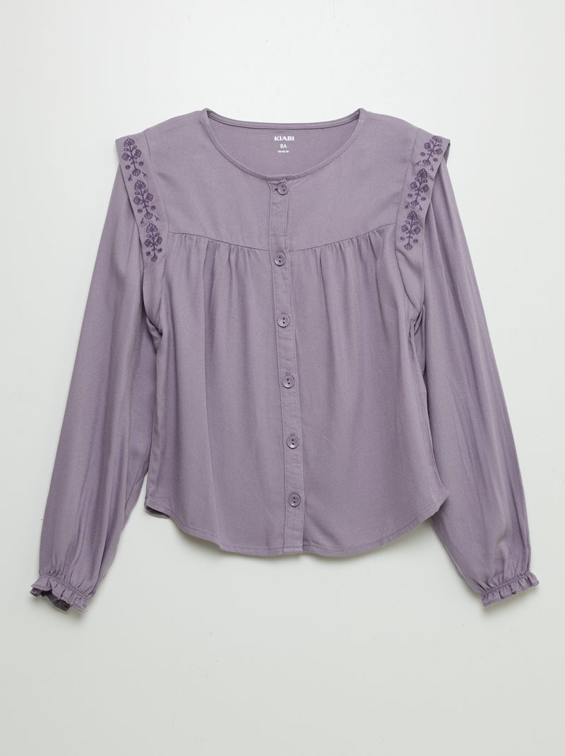 Camicia con volant sul giromanica VIOLA - Kiabi