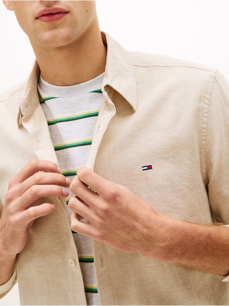 Camicia Conicità sottile - Tommy Hilfiger Beige - Kiabi