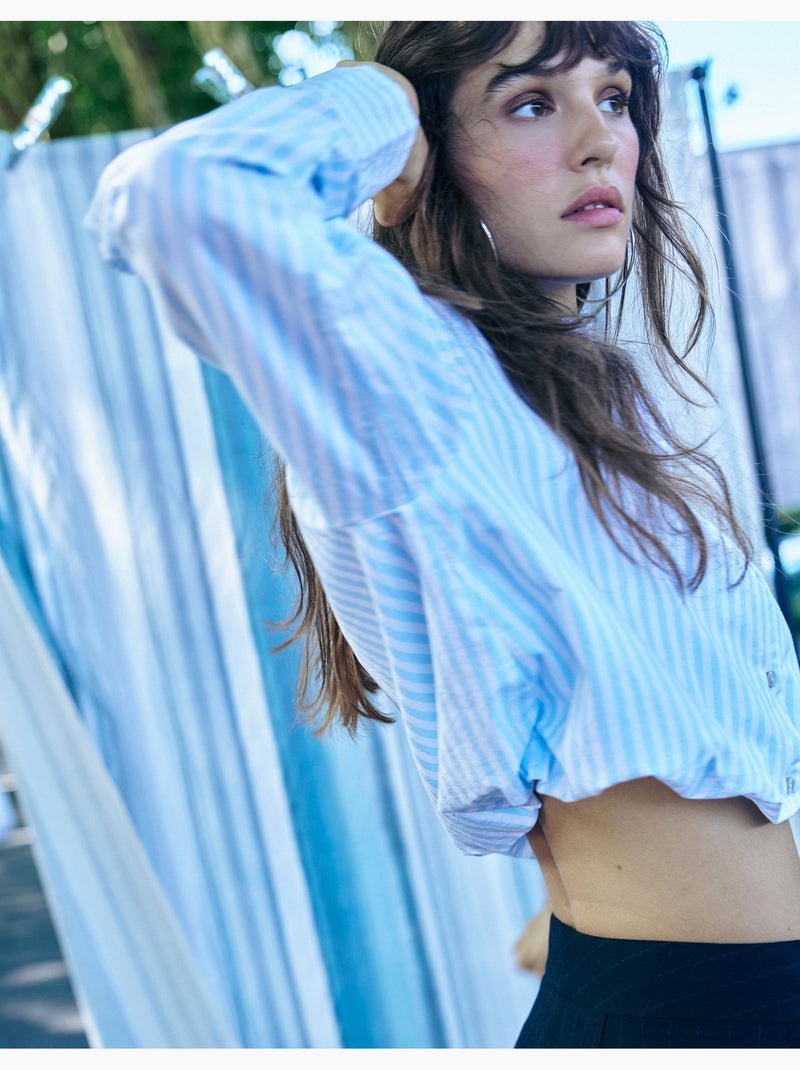 Camicia corta a righe, mo fashion Blu - Kiabi
