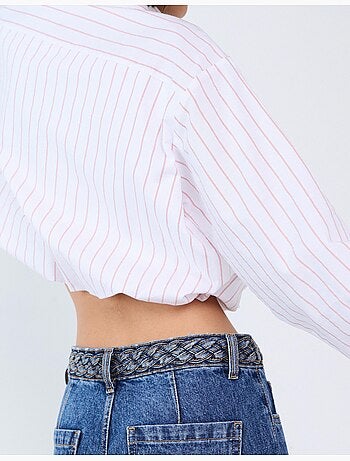 Camicia corta a righe, mo fashion