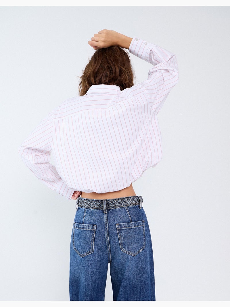 Camicia corta a righe, mo fashion Rosa - Kiabi