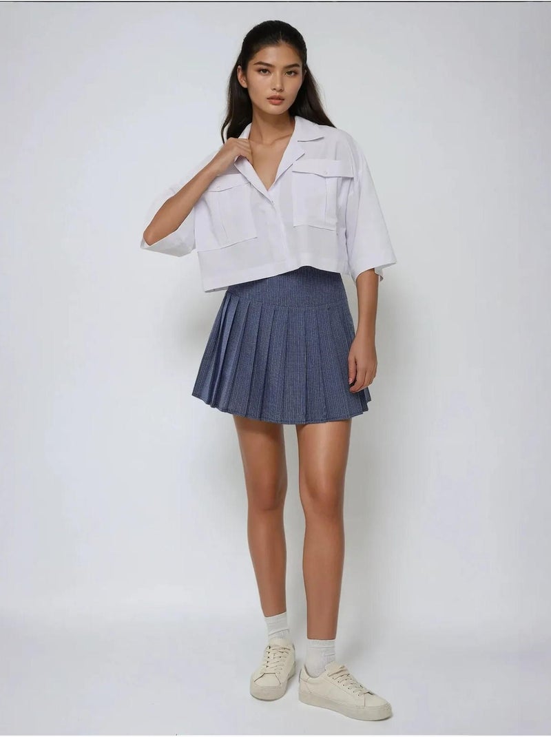 Camicia corta con dettaglio tasca Bianco - Kiabi