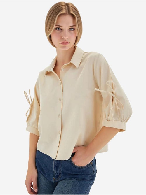Camicia corta con fiocco bdart - Kiabi Camicia corta con fiocco bdart - Kiabi