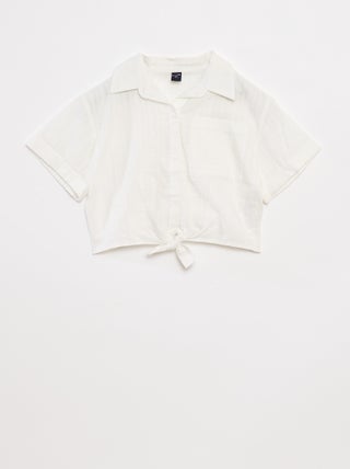 Camicia corta con fiocco