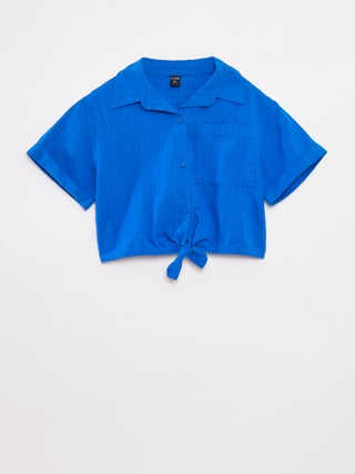 Camicia corta con fiocco