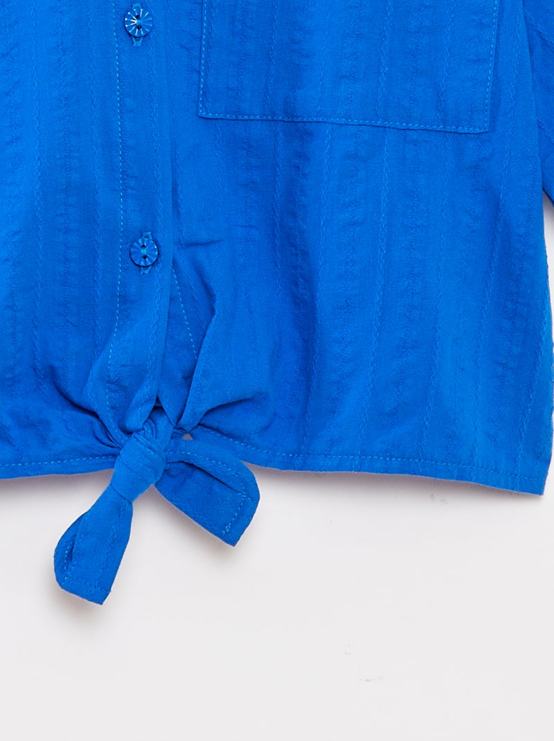 Camicia corta con fiocco Blu - Kiabi