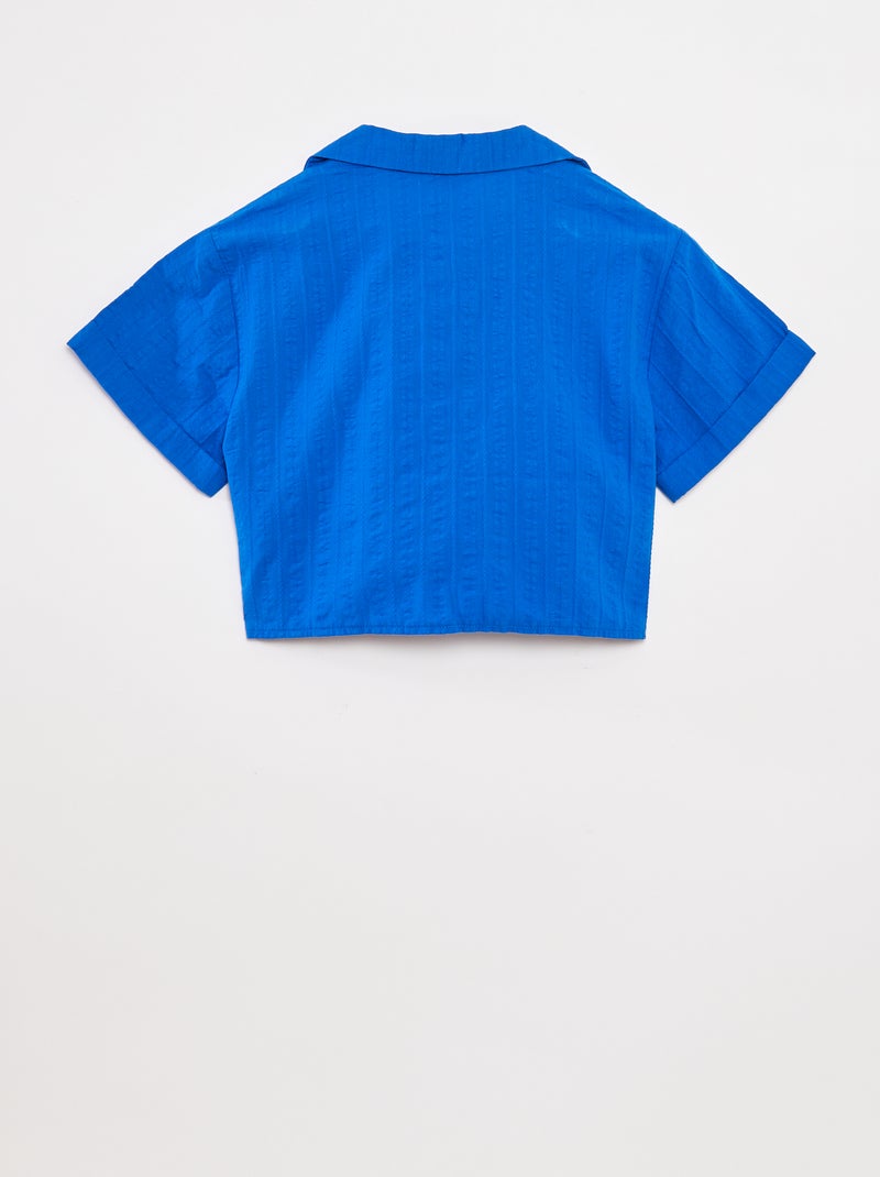 Camicia corta con fiocco Blu - Kiabi