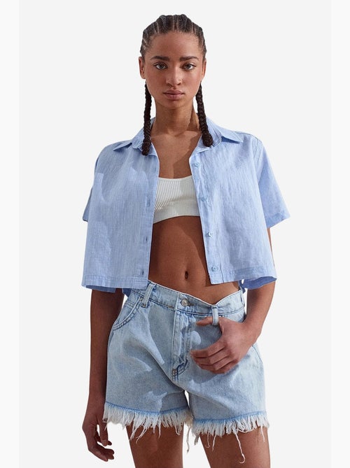 Camicia corta da donna in misto lino dilvin - Kiabi Camicia corta da donna in misto lino dilvin - Kiabi