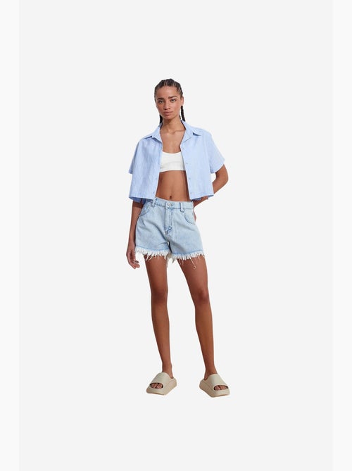 Camicia corta da donna in misto lino dilvin - Kiabi Camicia corta da donna in misto lino dilvin - Kiabi