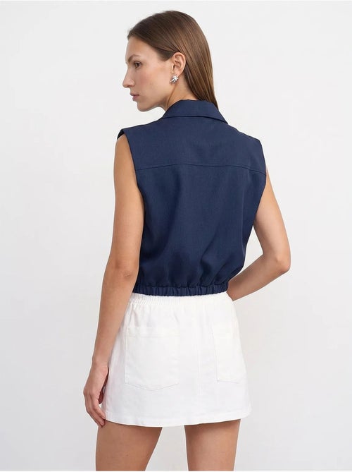 Camicia corta da donna senza maniche con zip dilvin - Kiabi