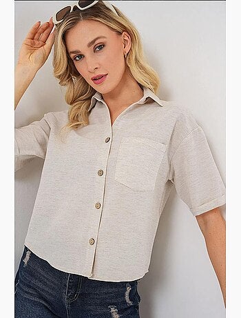 Camicia corta effetto lino bdart