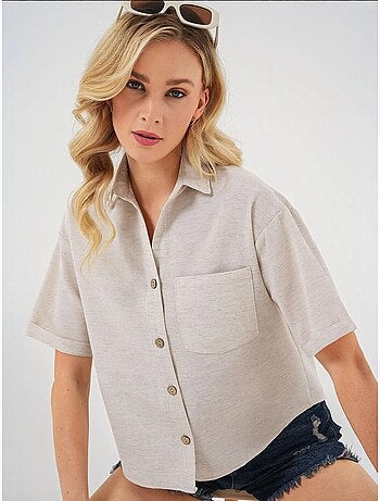 Camicia corta effetto lino bdart