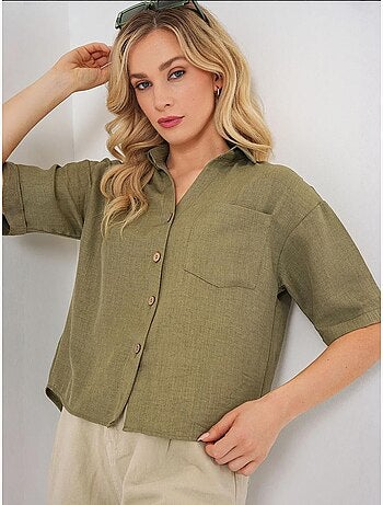 Camicia corta effetto lino bdart
